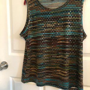 Toni Morgan multicolor/Clear sequin sleeveless top XL